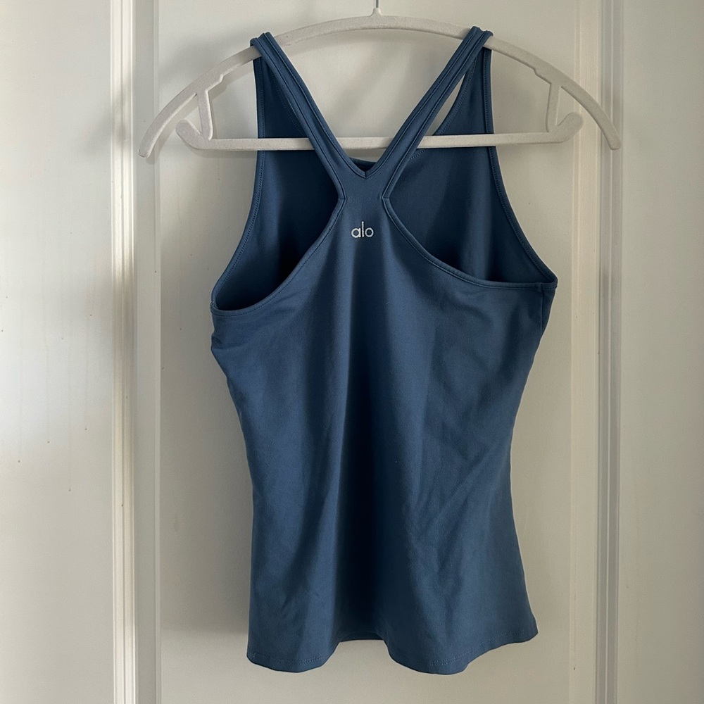 Alo yoga deep blue racer back athleisure tank